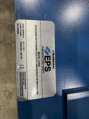 Sunsorce Silver Series #RM-19-22, Eps Hydraulic Pump System, 1765 RPM, 208-240/460 V., 300 psi, 2015 - Image 7