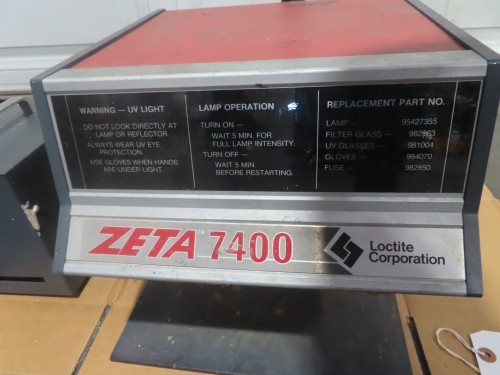 Locite Corp #Zeta-7400, UV lamp, adhesive curing, manually raise & lower - Image 2