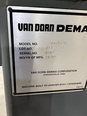 120 Ton, 8 oz., Van Dorn #120-HT-8F, horizontal injection molding machine, 17" x17" tie bar spacing, 19" DL - Image 9