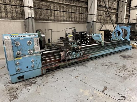 39" x 236" Geminis #GE-1000, gap bed engine lathe, 3 & 4-jaw chuck, inch/metric threading, Newall DP700 - Image 1