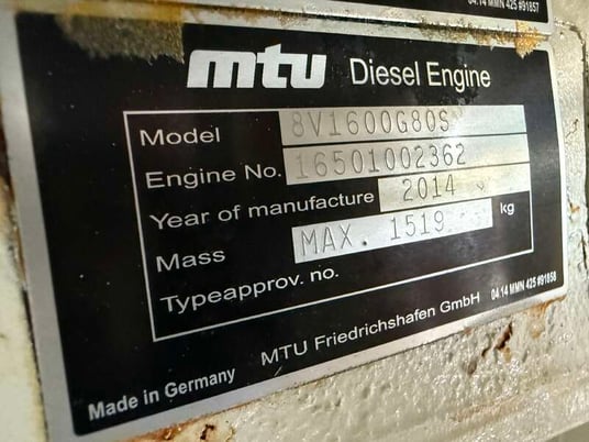 400 KW MTU #DS400, diesel generator set, 120/208 Volts, 448 HP @ 1800 RPM, 8V1600G80S engine, 27 hours, EPA - Image 10