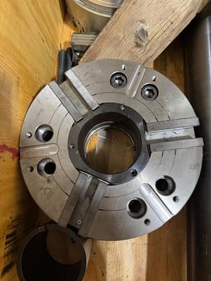 12" TonFou #TF3X-12A8, high-speed wedge type through hole power chuck, 3-jaw, A2-8, 4.33" hole - Image 1