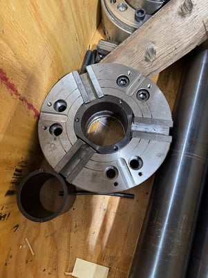 12" TonFou #TF3X-12A8, high-speed wedge type through hole power chuck, 3-jaw, A2-8, 4.33" hole - Image 2