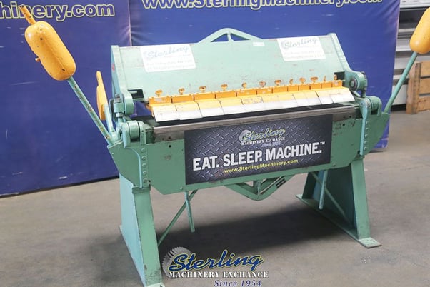 12 gauge x 4' Chicago #BPO-412-6, heavy duty finger brake, 2 counter weights - Image 7