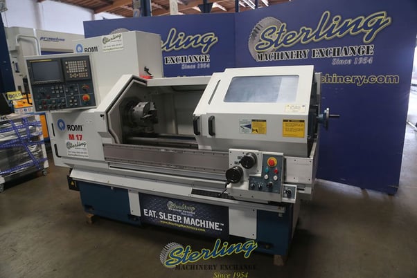 16" x 43" Romi #M17, engine lathe, 2.56" bore, 4000 RPM, Fanuc 21i-T, tool post, rigid tap, 2004 - Image 2