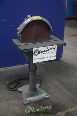 16" Apex #16-S, disc grinder, 1.5 HP, 220 V., 3-phase, table elevating mechanism, table tilt handwheel - Image 1