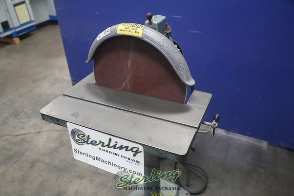 16" Apex #16-S, disc grinder, 1.5 HP, 220 V., 3-phase, table elevating mechanism, table tilt handwheel - Image 8