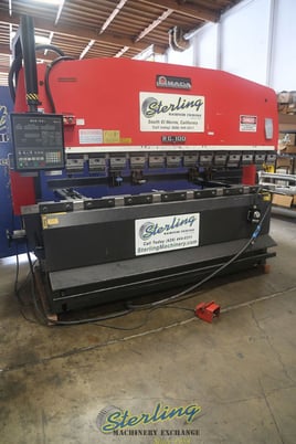 100 Ton, Amada #RG-100, CNC press brake, 10' overall, 100" between housing, 3.93"stroke, 15.74"throat - Image 3