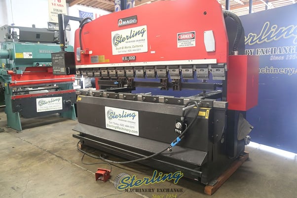 100 Ton, Amada #RG-100, CNC press brake, 10' overall, 100" between housing, 3.93"stroke, 15.74"throat - Image 5