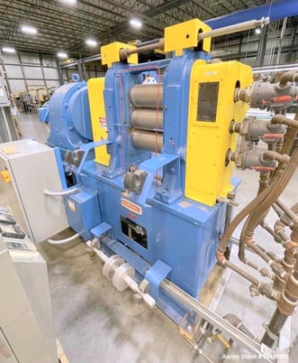 6" x 13" Farrel, 4-Roll Laboratory Calender Mill, Inverted "L", Adjustable top/bottom rolls, fixed center - Image 2