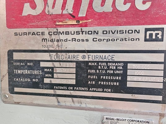 30" width x 30" H x 48" D Surface Combustion, Refractory Furnace, deep 1400&deg;F - Image 6