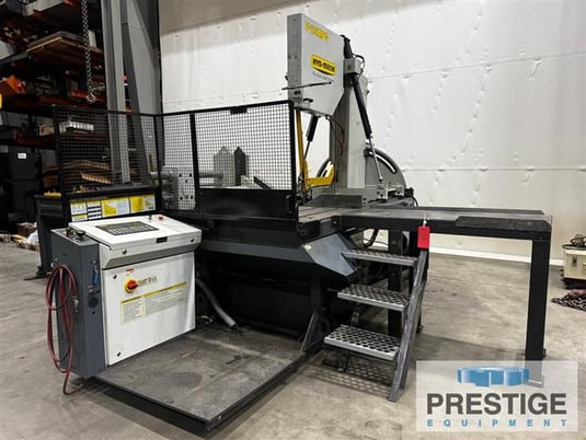 30" x 25" Hyd-Mech #V-25APC, Automatic Vertical Band Saw, Mitsubishi PLC Control, Conveyor, 2009, #44049 - Image 1