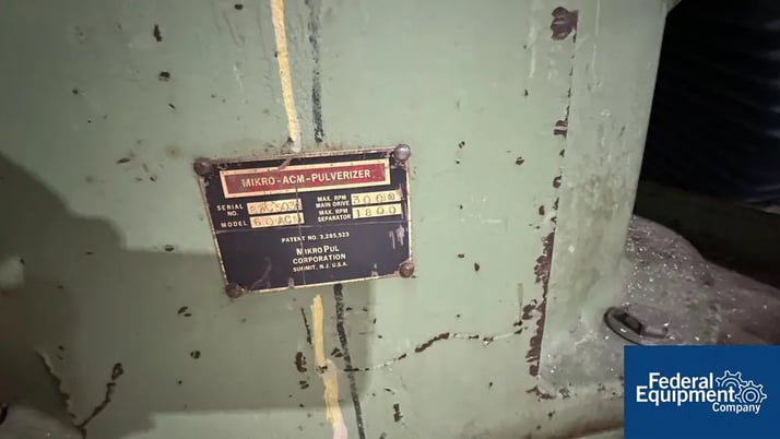 MikroPul #60ACM, Pulverizer, 3000 RPM, Carbon Steel 75 HP, 230/460 V., on base - Image 2