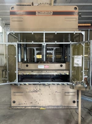 200 Ton, Standard #AP200, 4-post hydraulic straight side press, 12" stroke, 60" x 60" bed, 1999 - Image 4