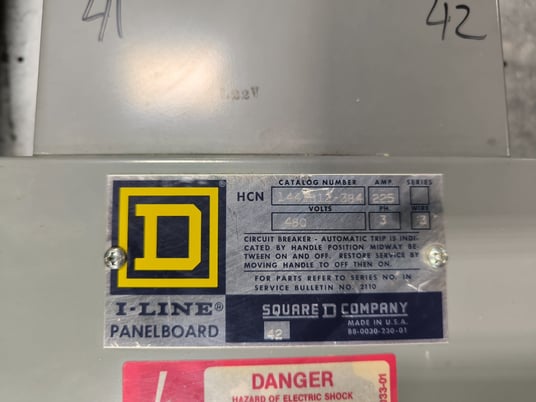 225 Amp. Square D, 1441812-384, Panelboard, HCN I-line, 480 Volts, 3PH, 3W, 42 Space - Image 2