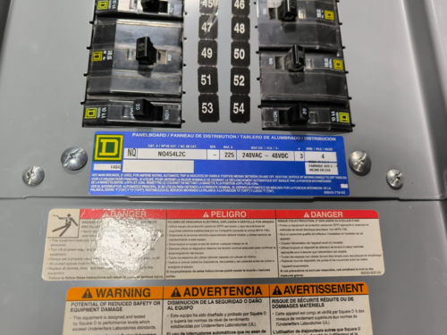 225 Amp, Square D #NQ454L2C, NQ Panelboard, 240 VAC, 3PH, 4W, 54 Space, w/ breaker kit - Image 2