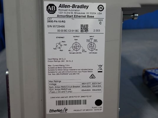 Allen-Bradley, 280E-FN-10-RG, ArmorStart Ethernet Base, 480Y/277 / 600Y/347 V - Image 6