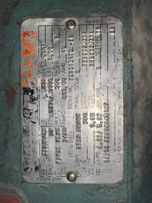 150 HP 1750/2000 RPM Reliance, Frame C2815ATZ, DPFV-BV, 500 VA, 300 VF - Image 1