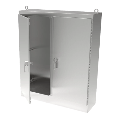 Hoffman, Stainless Steel Type 4X 2 Door Enclosure A724824SSFSDN4 with steel back panel - Image 1