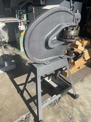 Rotex #18, Hand Operated Turret Punch, 18" throat, 16 gauge, 18 station, stand mount, 5/32"-2" punches & dies - Image 1