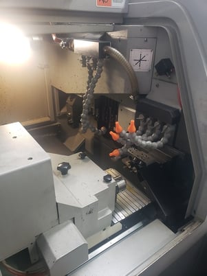Hanwha #XD20H, swiss type automatic screw, .787" diameter, Edge bar feeder, 2010 - Image 3
