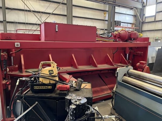 144" x 0.25" Krras #RAS-376, Plate Shears, 39" Back Gauge, 15 HP, 10 SPM, NC Control, 460 V., 2012 - Image 2