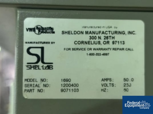 Sheldon #1690, Incubator, 230 V. (2 available) - Image 2