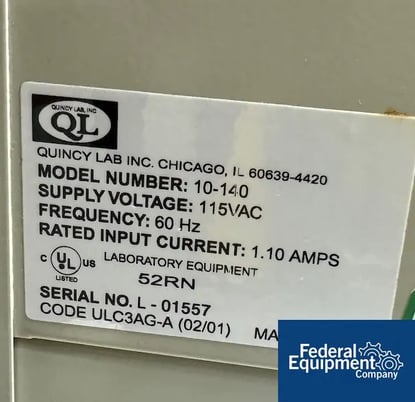 Quincy #10-140, Lab Incubator - Image 3