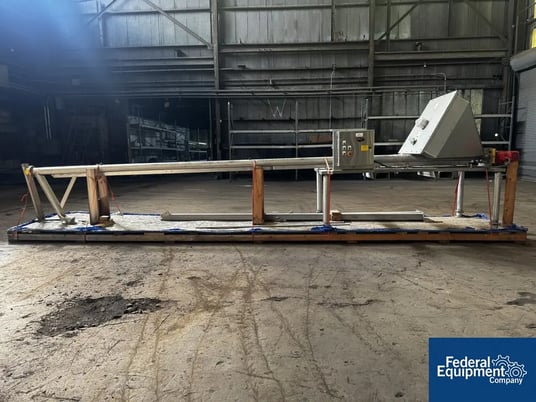 4" diameter, S Howes #4C24, Inclined Screw Conveyor, Stainless Steel, 1 HP, 24' L, 230/460 V., 10' cu.ft. - Image 1