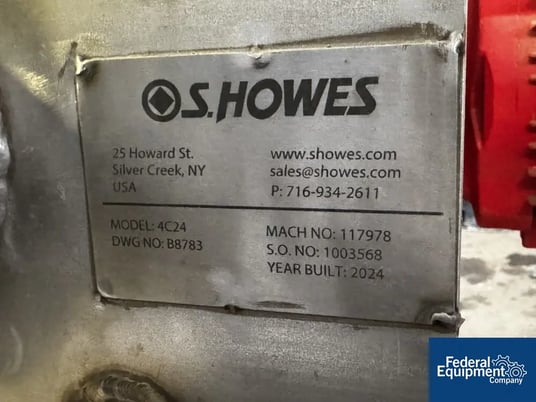 4" diameter, S Howes #4C24, Inclined Screw Conveyor, Stainless Steel, 1 HP, 24' L, 230/460 V., 10' cu.ft. - Image 2