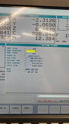 Quaser #MF500U/15C, 5-Axis Vertical Machining Center, 120 automatic tool changer, 21.6" X, 24.8" Y, 24" Z - Image 4