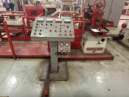 18" x 2.875" Ruesch, slitting line, 6000 lb., 250 FPM, hydraulic expansion, 3 segment mandrel, 12"-16" ID w/ - Image 8