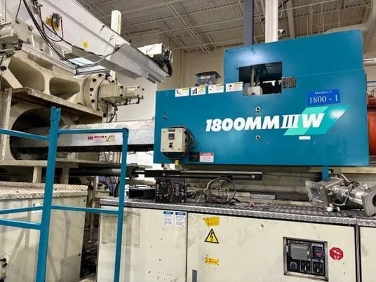 1850 Ton, 220 oz., Mitsubishi #1800MMIIIW-240, horizontal plastic injection molder, 70" x 62" tie bar - Image 2