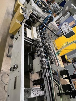 Bobst #Media-100, folder gluer, straight line, tooling, 2 gun Micro cold glue system, 1995 - Image 2