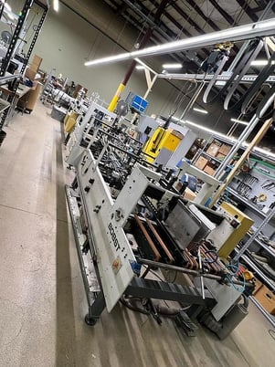 Bobst #Media-100, folder gluer, straight line, tooling, 2 gun Micro cold glue system, 1995 - Image 3