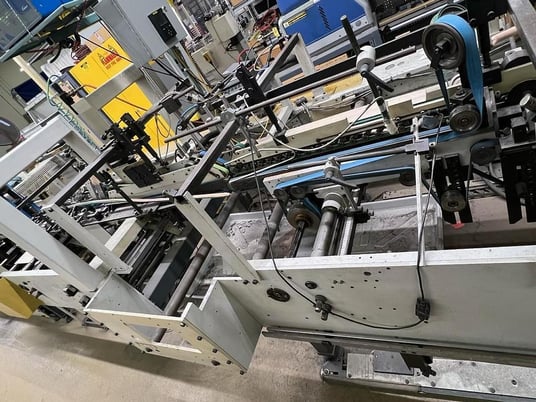 Bobst #Media-100, folder gluer, straight line, tooling, 2 gun Micro cold glue system, 1995 - Image 4