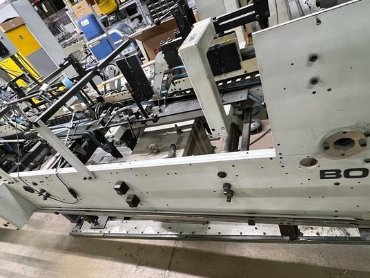 Bobst #Media-100, folder gluer, straight line, tooling, 2 gun Micro cold glue system, 1995 - Image 5