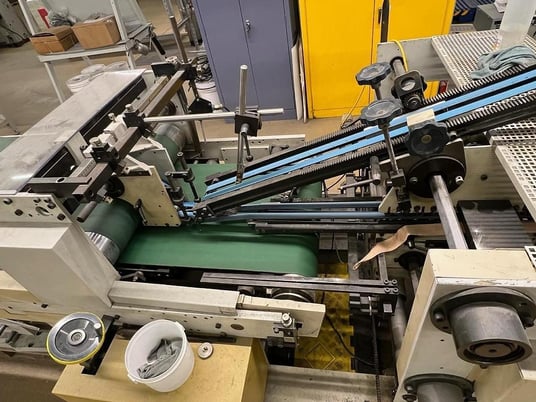 Bobst #Media-100, folder gluer, straight line, tooling, 2 gun Micro cold glue system, 1995 - Image 6