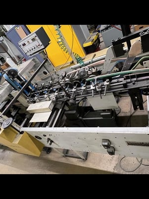 Bobst #Media-100, folder gluer, straight line, tooling, 2 gun Micro cold glue system, 1995 - Image 7