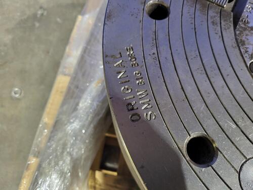 18.5" SMW #BB-N-470-191-3, Big Bore 3-Jaw Power Chuck, 7.5" Bore, 1700 RPM - Image 4