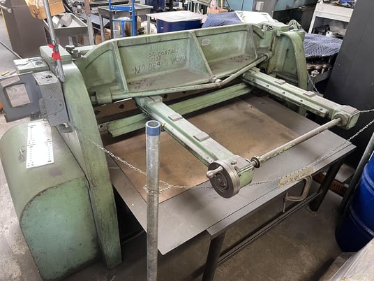 12 gauge x 4.4' Pexto #12U52, mechanical shear, 24" manual back gauge, 2-support arms, foot treadle - Image 3