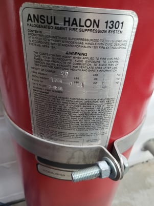 90 lbs. Ansul Halon #1301, Fire Suppression Cylinder - Image 2