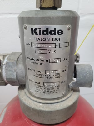 146 lbs. Kiddie Halon #1301, Fire Suppression Cylinder - Image 2