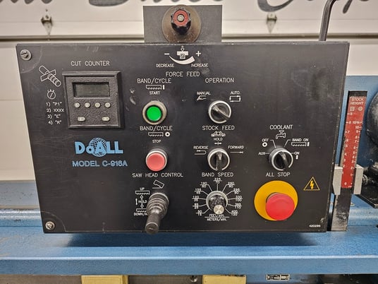 9" x 16" DoAll #C916A, automatic horizontal band saw, 158" x 1" blade, hydraulic head elevation, 2006 - Image 6