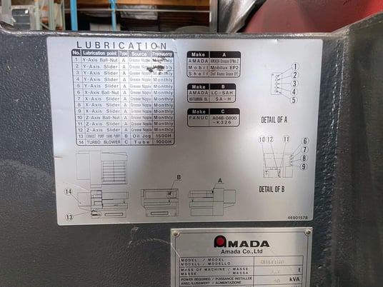 Amada #AF2000E, laser cutters, 2000 watts, Fanuc 16i-L, 2007 - Image 3