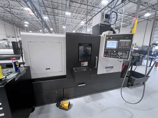 Takisawa #LA-250, CNC lathe, 10" chuck, 3" bar, 34.6" centers, 17.7"dia., 30.1"lgth, 12 turret, A2-8, 3500 - Image 1