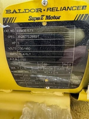 5 HP 1750 RPM Baldor #EBM3615TY, Frame 184T, 3ph, 230/460 Volts, TEFC, NEW - Image 4