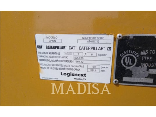 Caterpillar Lift Trucks GP40N1-LE, Forklift, 2994 hours, S/N: AT4011719, 2022 - Image 6