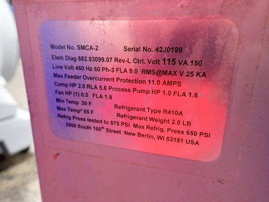 Sterling #SMCA2, Chiller, R-410A, 650 psi, 30-65 &deg;F Temp. Range, 0.5 HP, 460 V - Image 7