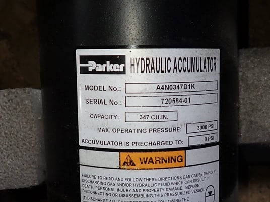 Parker #A4N0347D1K, Hydraulic Accumulators, 2 Qty., 347 cu.in. Capacity, 3000 psi - Image 5